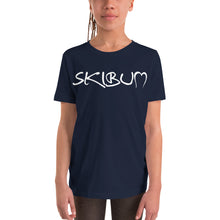 Load image into Gallery viewer, Youth Short Sleeve T-Shirt White Skibum Logo