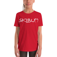 Load image into Gallery viewer, Youth Short Sleeve T-Shirt White Skibum Logo