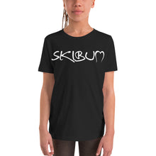 Load image into Gallery viewer, Youth Short Sleeve T-Shirt White Skibum Logo