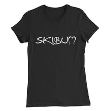 Load image into Gallery viewer, Women’s Slim Fit T-Shirt White Skibum Script