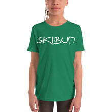 Load image into Gallery viewer, Youth Short Sleeve T-Shirt White Skibum Logo